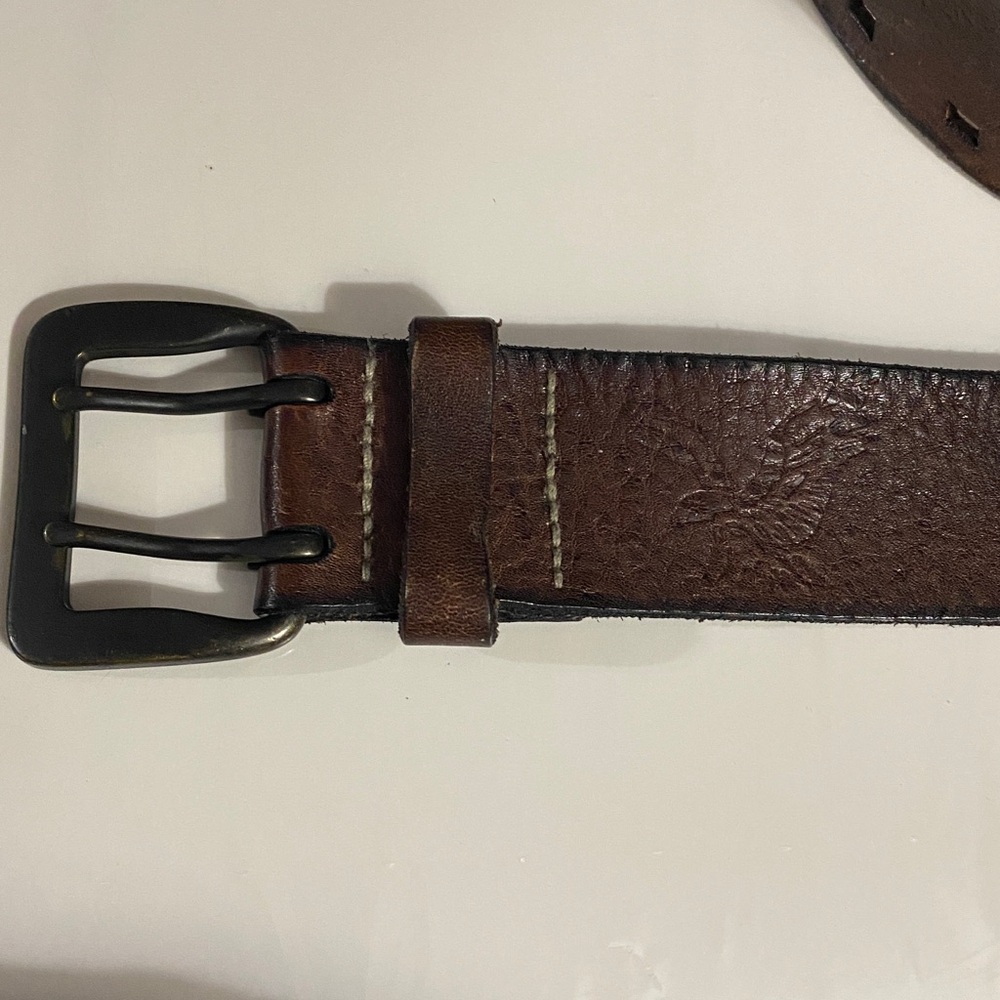 American Eagle Outfitters Genuine Leather Belt, Sz 38, Neutral, Vintage - Picture 3 of 11